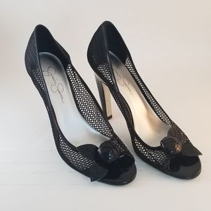 Jessica Simpson JS Hasper Black Mesh 4 1/4 Heels
